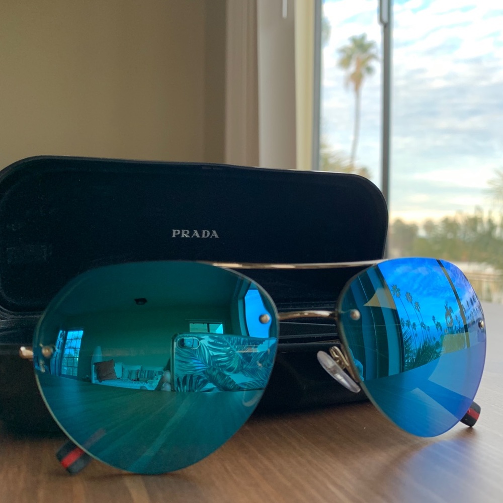 Prada Aviator Mirrored Sunglasses